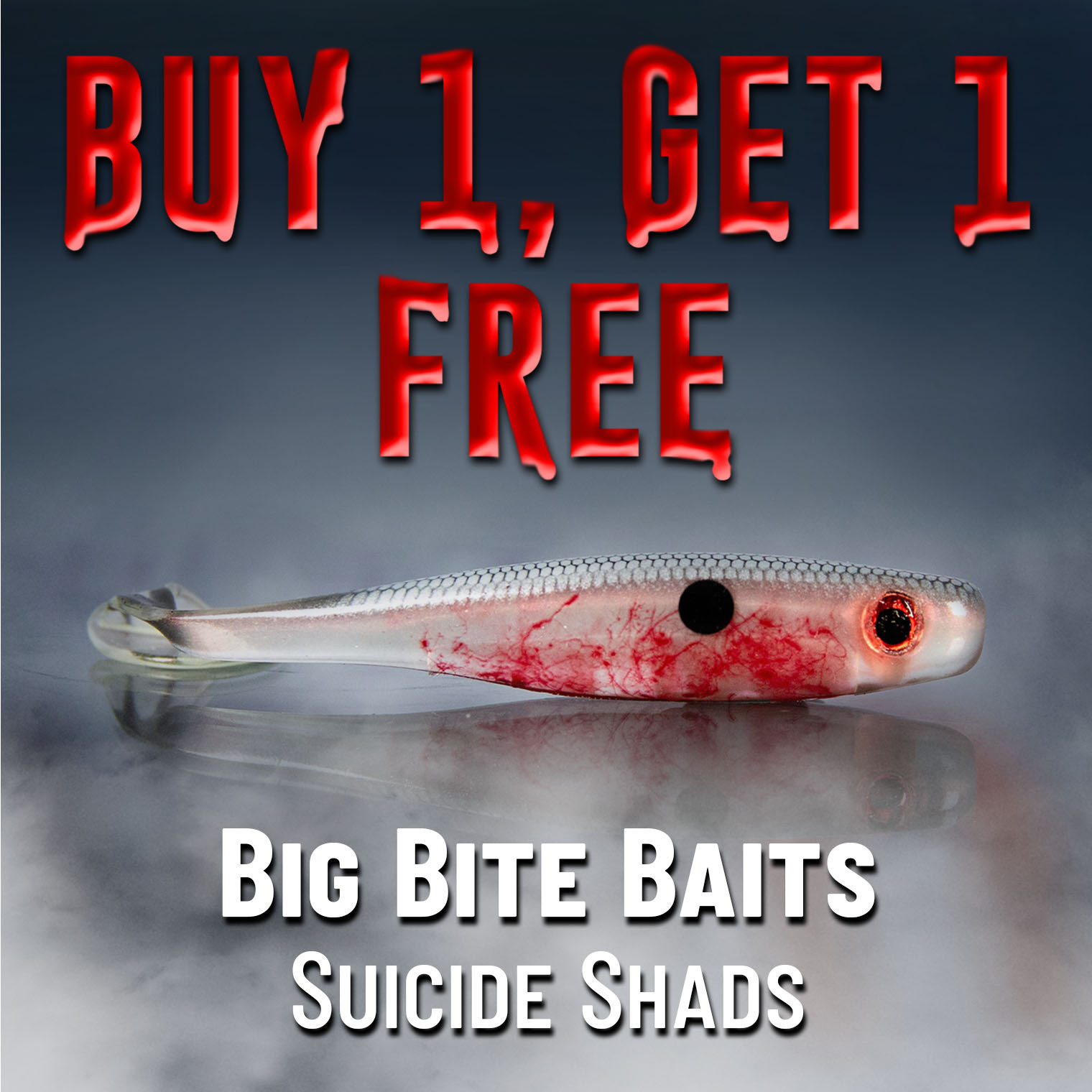 Buy 1, Get 1 Free Big Bite Baits Suicide Shads