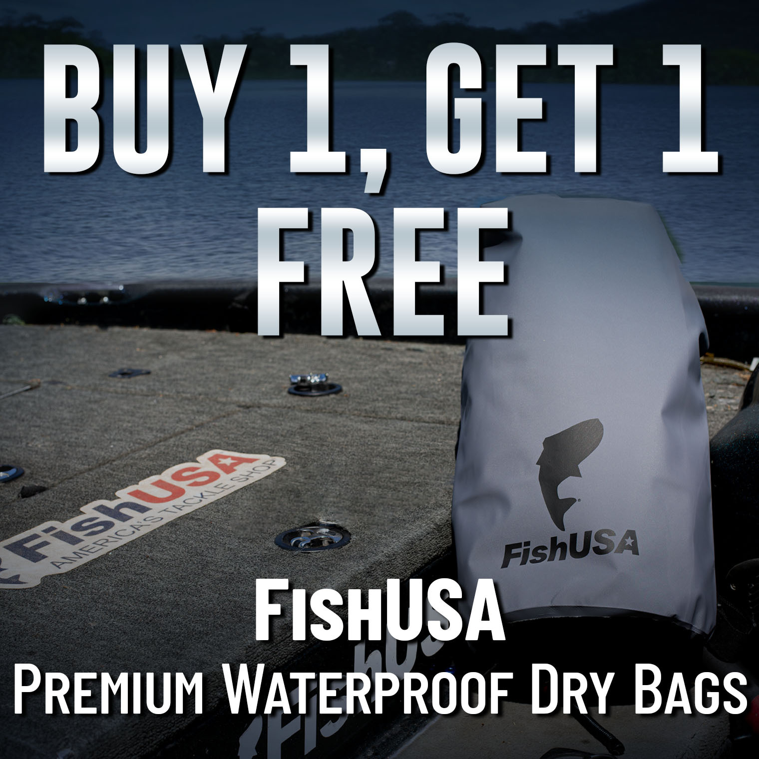 Buy 1, Get 1 Free FishUSA Premium Waterproof Dry Bags