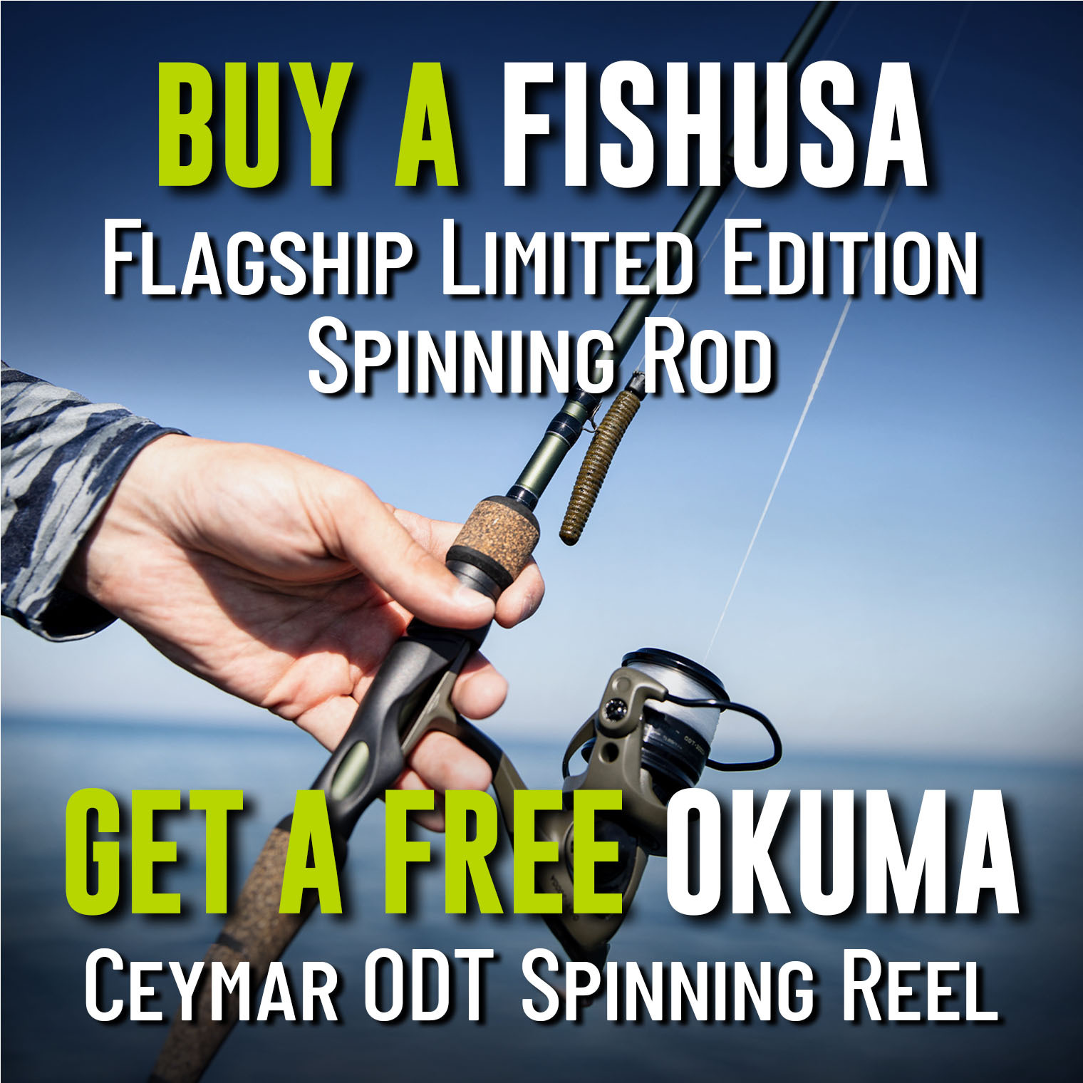 Buy a FishUSA Flagship Limited Edition Spinning Rod Get a Free Okuma Ceymar ODT Spinning Reel