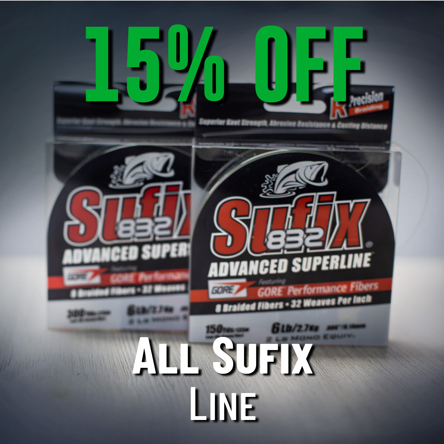 15% Off All Sufix Line