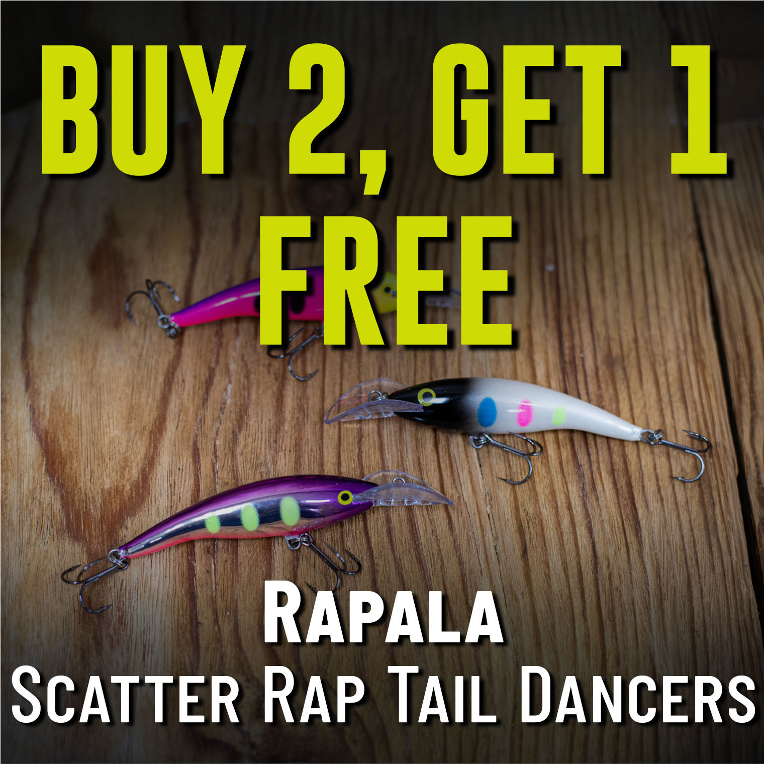 Buy 2 Get 1 Free Rapala Scatter Rap Tail Dancers