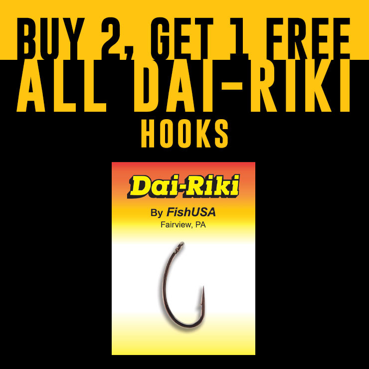 Buy 2, Get 1 Free All Dai-Riki Hooks