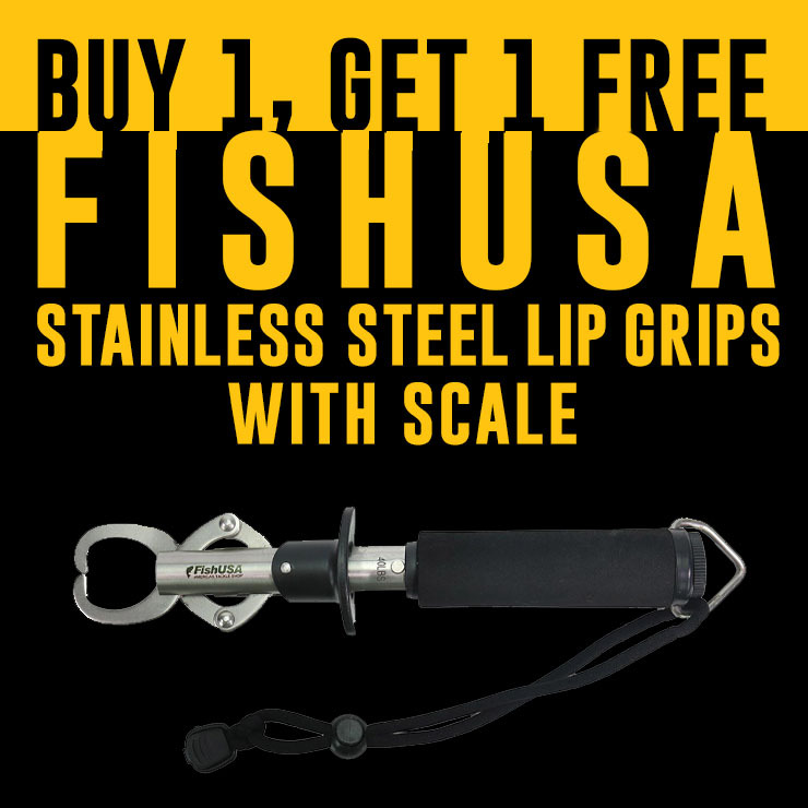 Buy 1, Get 1 Free FishUSA Stainless Steel Lip Grips with Scale