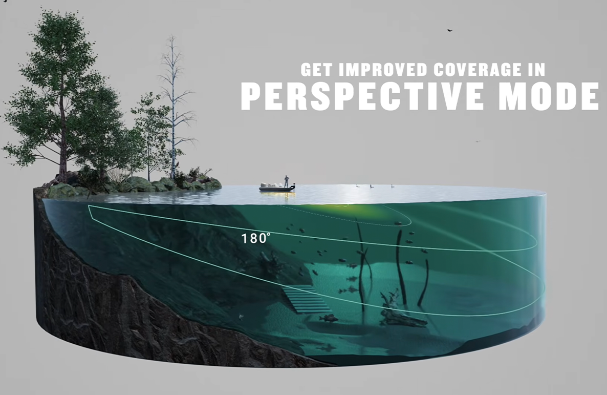 Garmin LiveScope 2 wider sonar coverage view