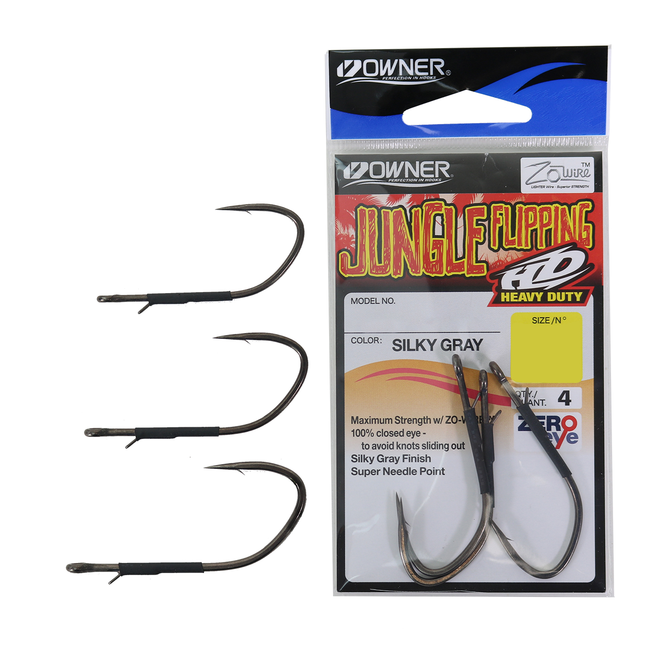 Owner Jungle Wide Gap Worm Hook, Strong Hooks for Bass