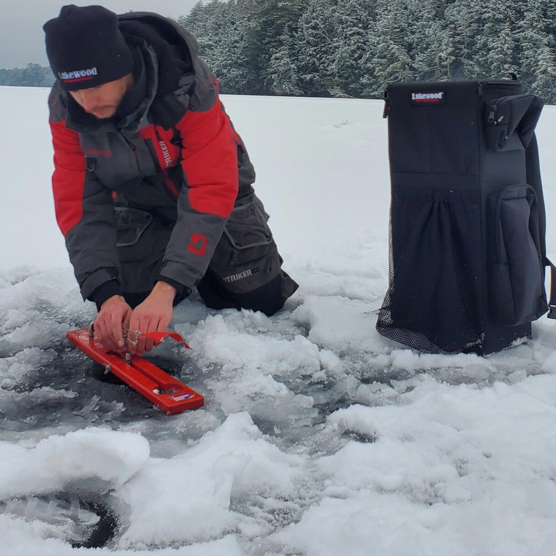 Lakewood Ice Pak Ice Fishing Gear Soft-Sided Hard Storage