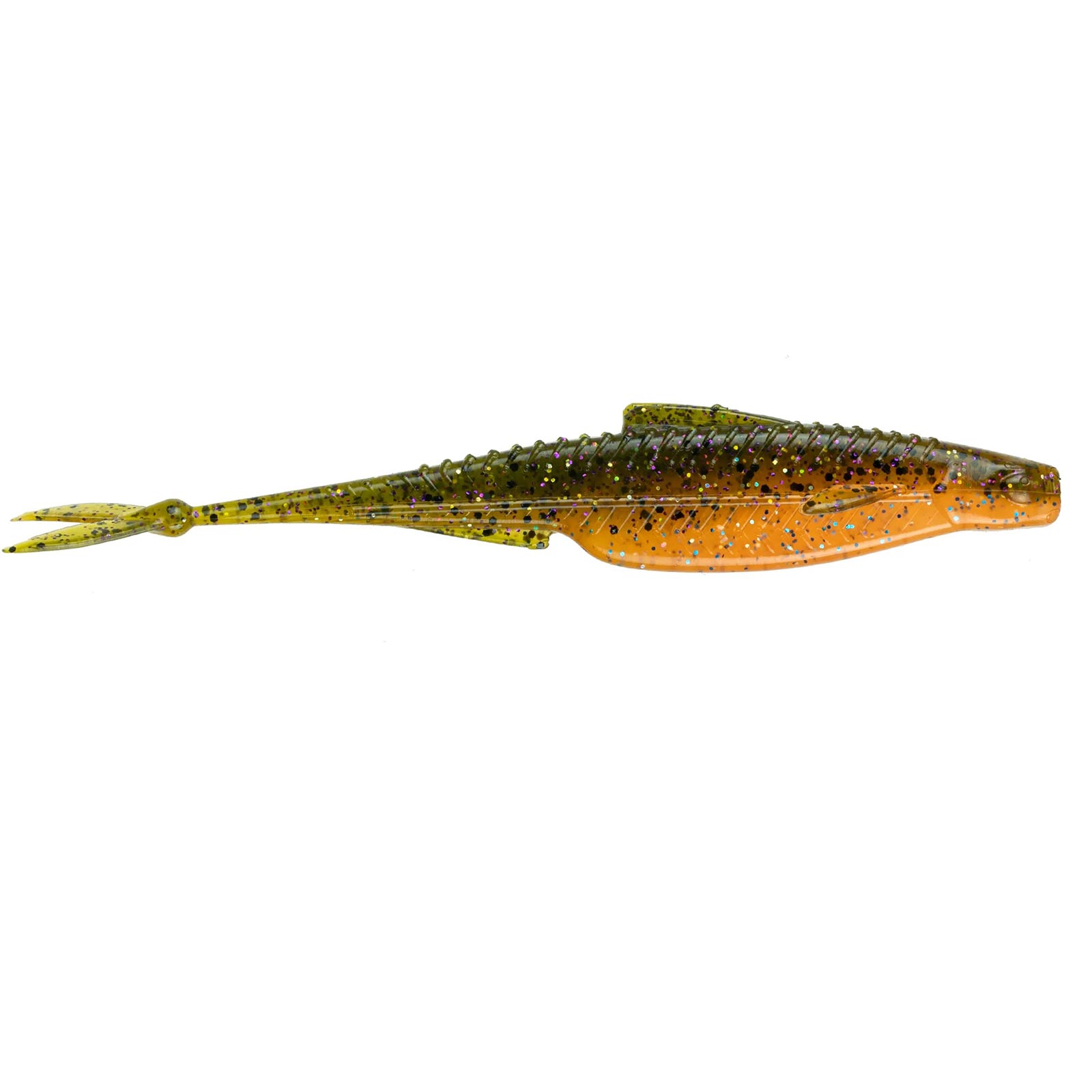 Swim Bait Split Soft Tail 6.5 inch Green Stripes