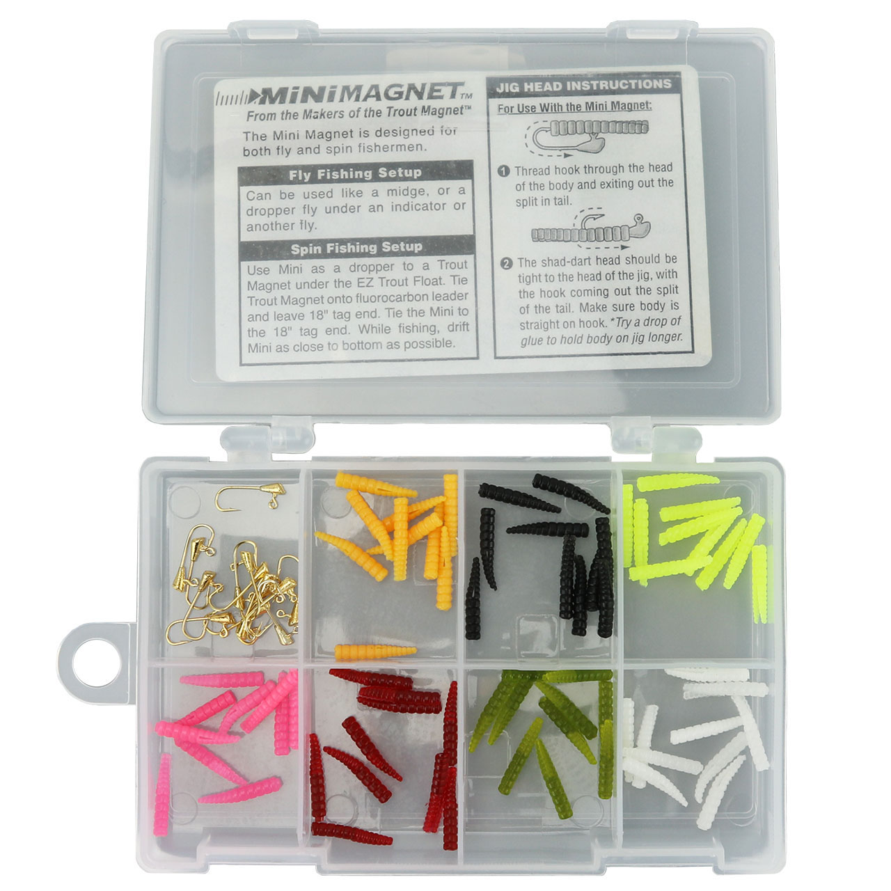 Leland Trout Magnet Combo Pack, 2 Hooks, 4 Grubs, 2 Floats