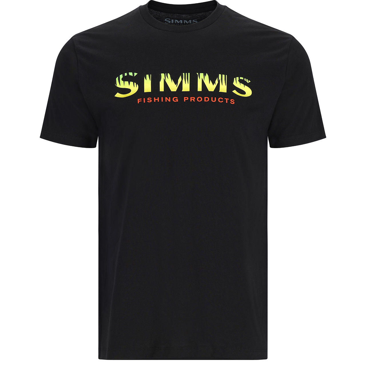 Simms Logo T Shirt Black - Neon / S