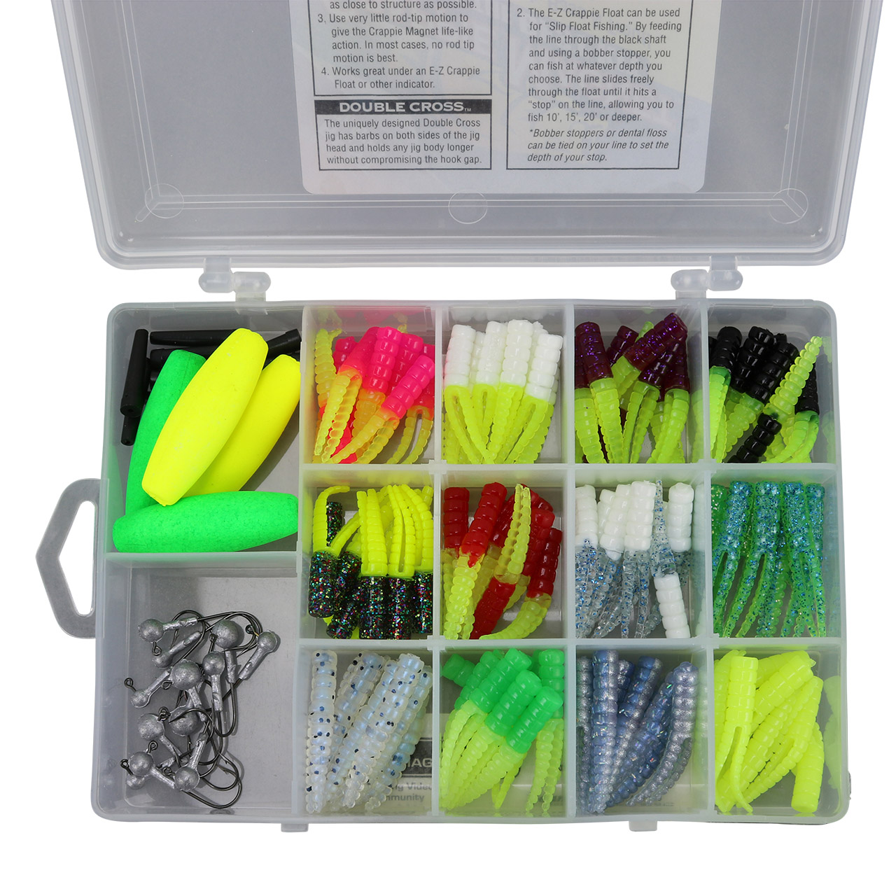 Crappie Magnet Tackle Pack Kit - Fishing Lures, Jig Hooks, Split Shots -  Designed to Catch Any Fish Including Bass, Crappie, Trout and More -  Portable All Species Fishing Tackle Box: Buy