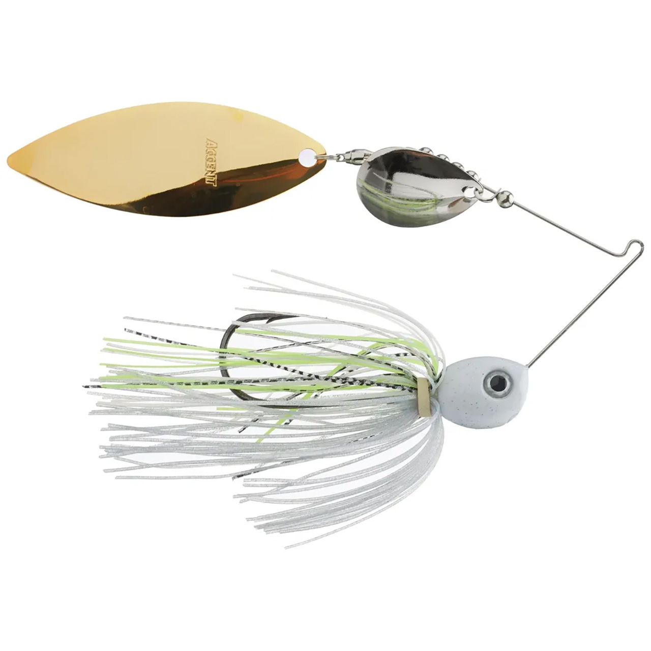 accent fishing lures Jacob Wheeler Spring Ding Spinnerbait 3/4oz. Chartreuse White R these feature Wheeler’s specifically designed blade combinations to excel in a variety of scenarios Accent | High Rider B2