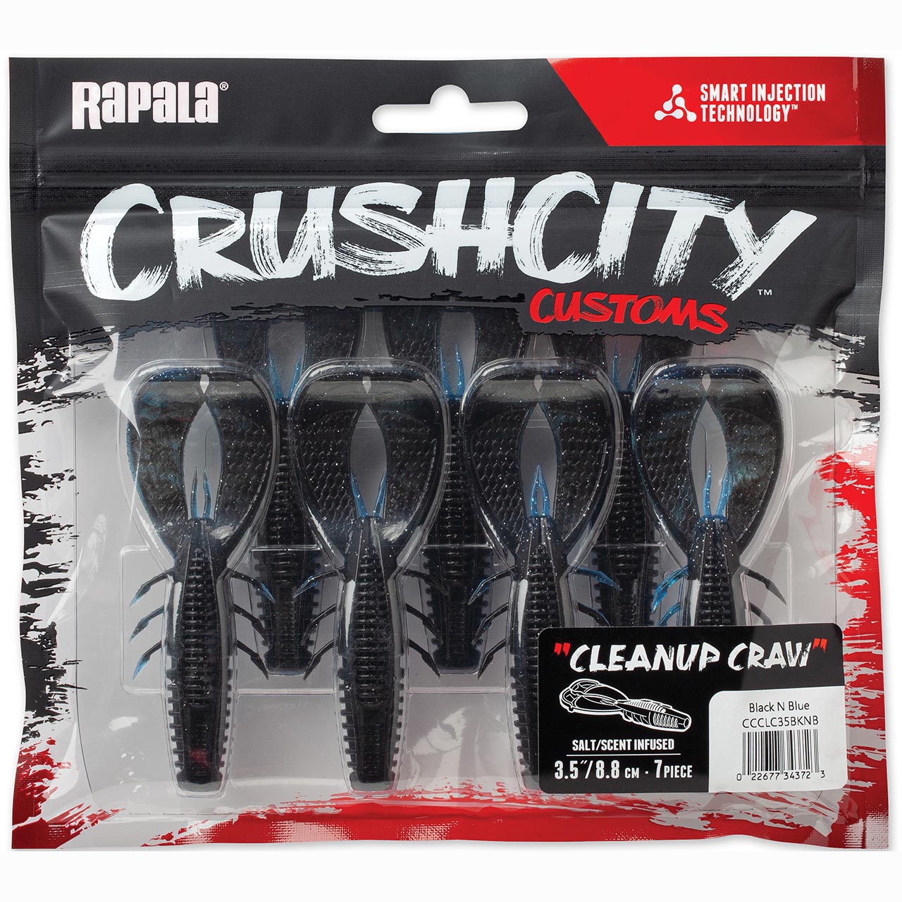 Rapala Crush City Cleanup Craw Black Blue Green Pumpkin