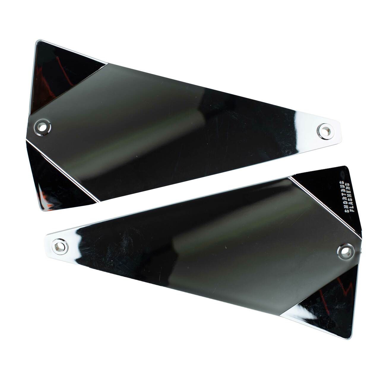 Shortbus 8” Dipped Triangle Flashers in Mirror Chrome