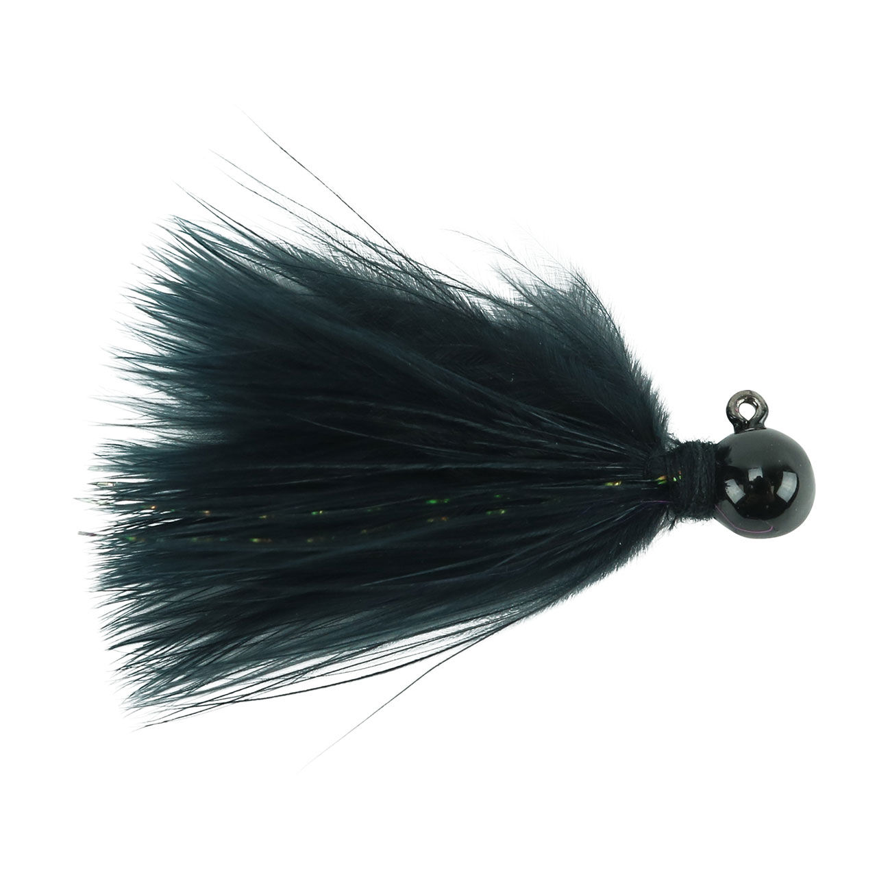 Hawken Fishing|| Aerojig Marabou Jig - Black Nickel Head/Black by Sportsman's Warehouse