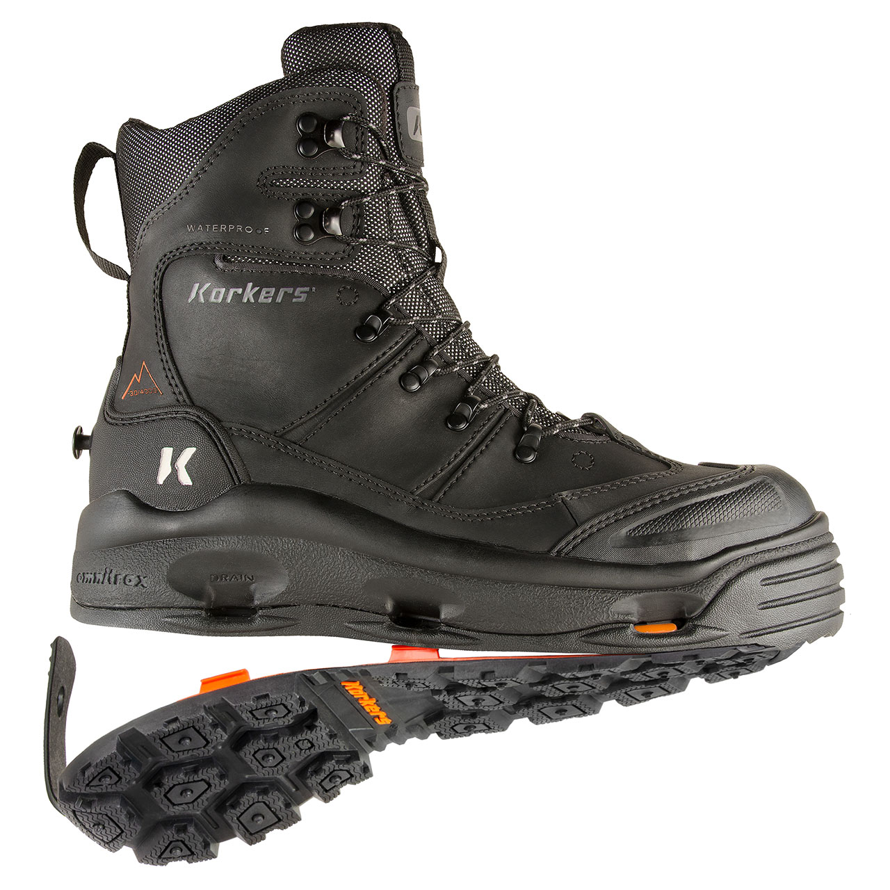 Korkers Men's Snowjack Pro Safety with 90 Degree Sole - 10 - Black