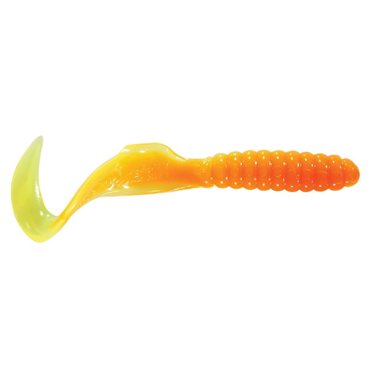 Mister Twister Curly Tail Grubs Chartreuse/Orange Core; 2 in.