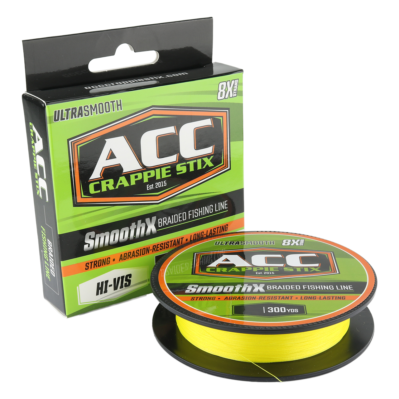 ACC Crappie Stix SmoothX Braided Fishing Line Hi-Vis Braid FishUSA