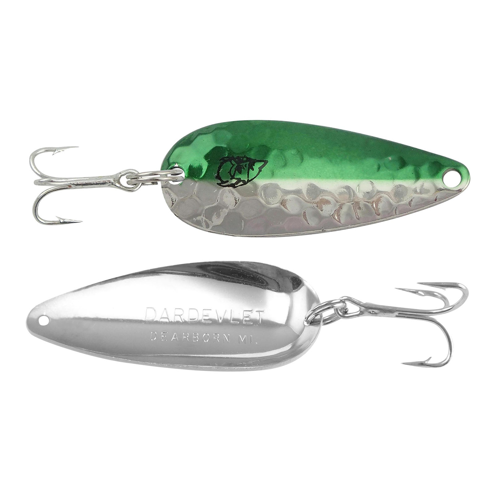 Three Eppinger Seadevle White/Black Dots Fishing Spoon Lures 3 oz