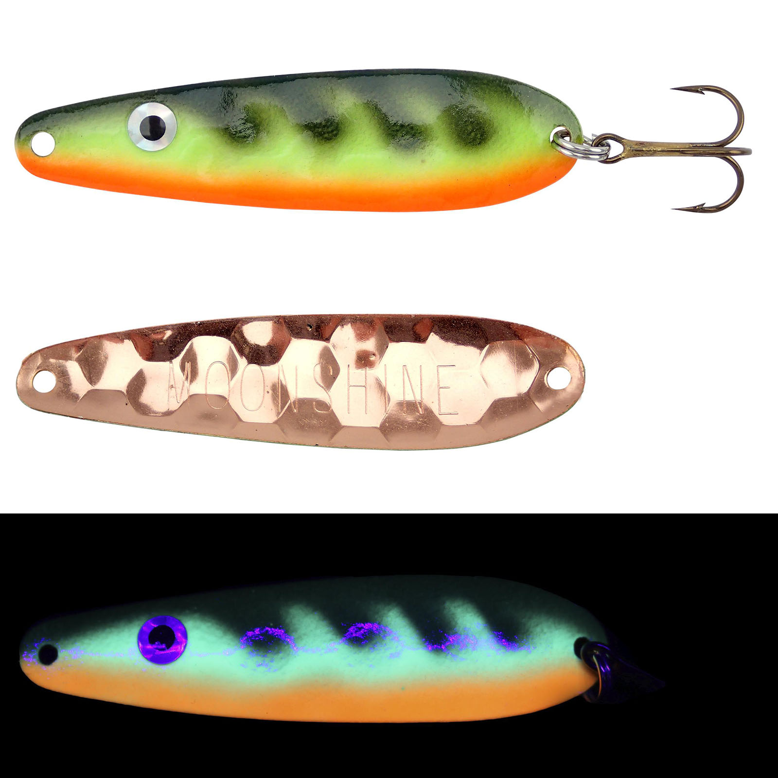 Moonshine Lures Walleye Spoon - Glow Perch