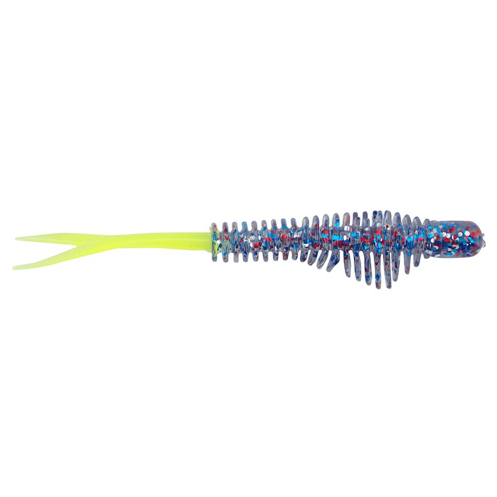 B Fish N Tackle AuthentX RibbFinn Firecracker/Chartreuse Tail; 4.25 in.