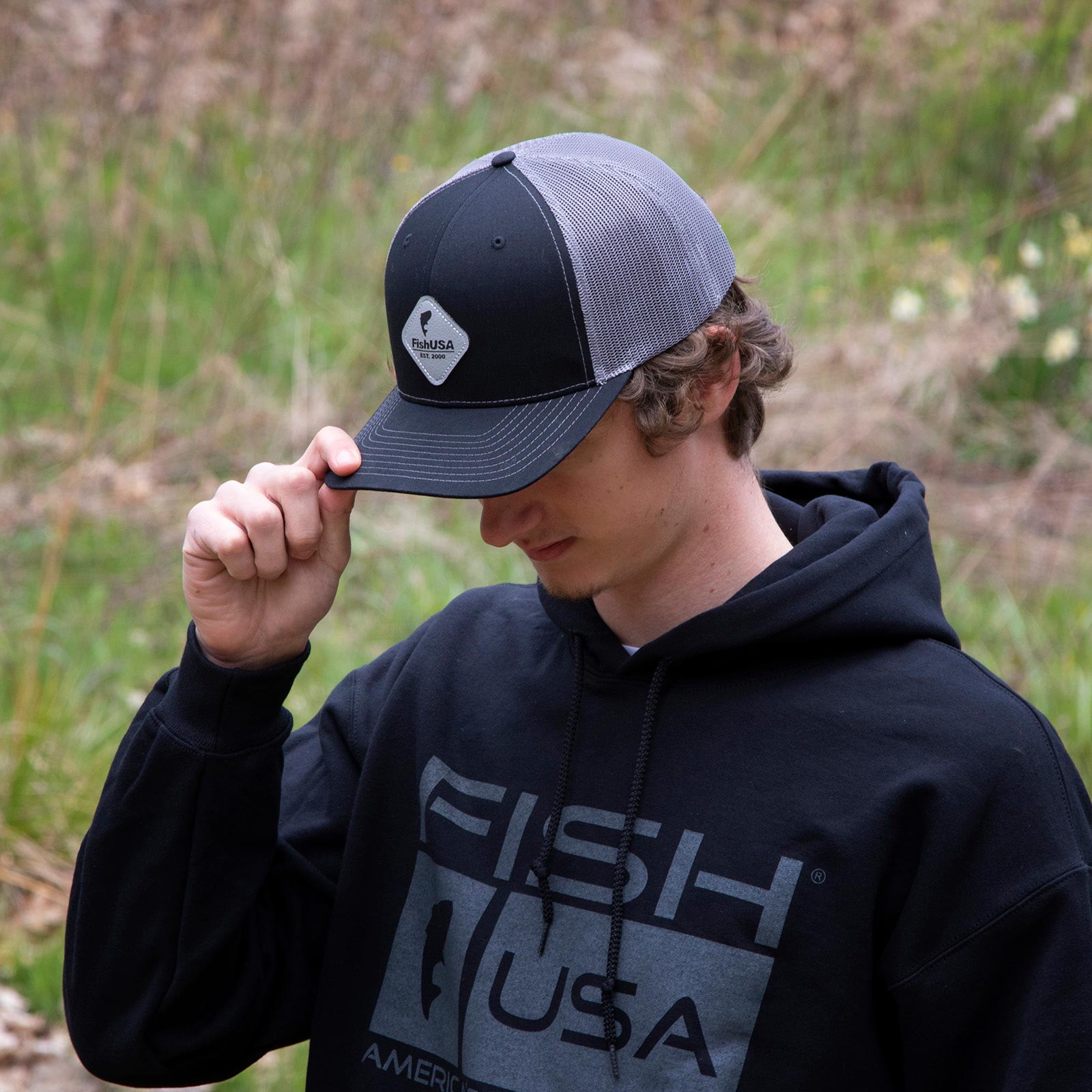 FishUSA Men's Patch Logo Trucker Hat - FishUSA