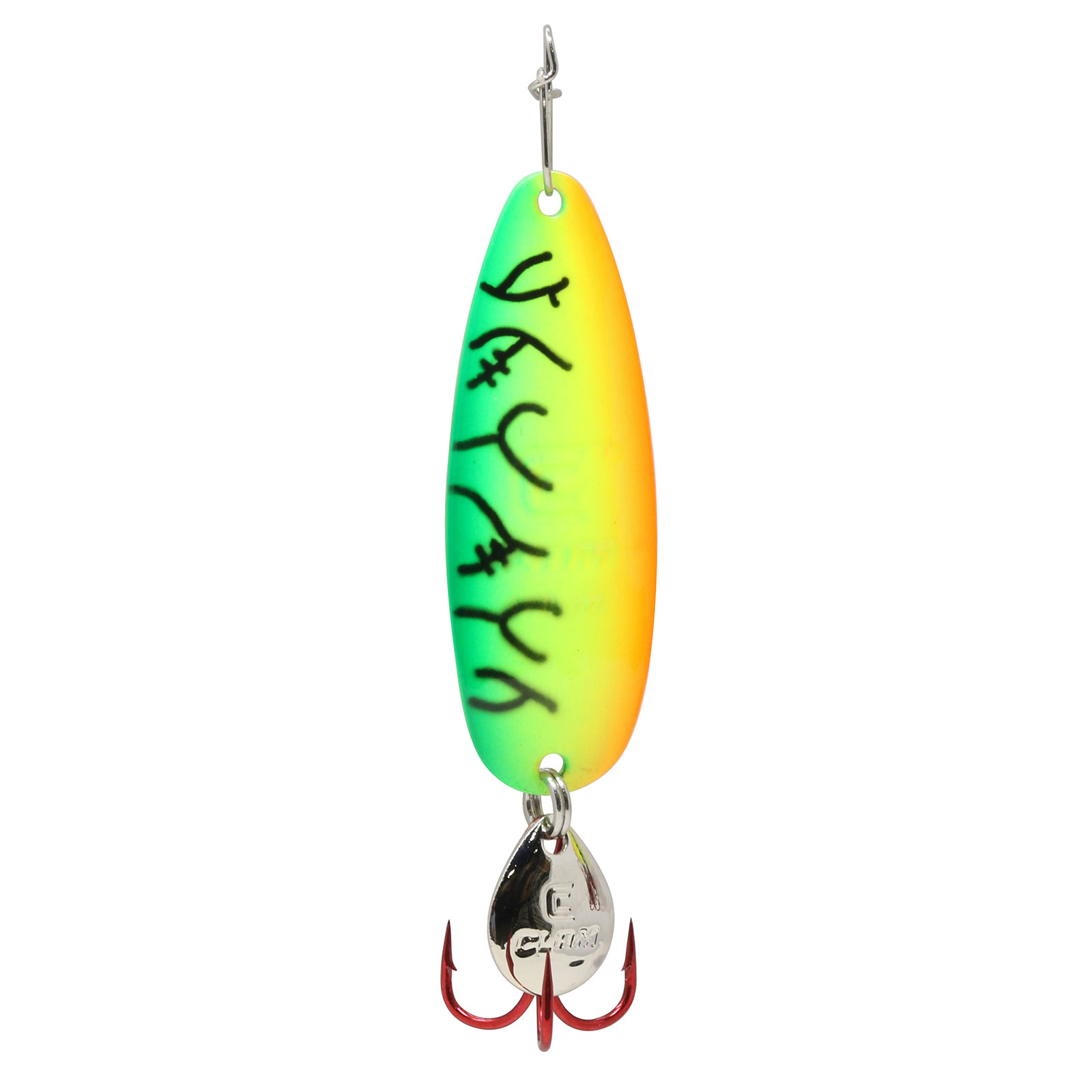 Clam Ribbon Leech Flutter Spoon Glow Firetiger Lightning 1/8 oz.