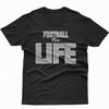 FOOTBALL for LIFE- TSHIRT - YOUTH -BLACK, WITH SILVER AND WHITE PRINT