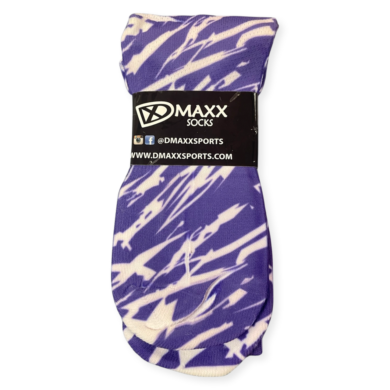 Purple and White Swag Sock - crew length