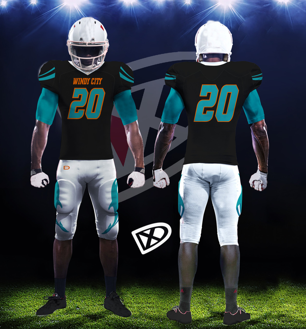 Fully Custom Game Football Uniforms Design examples DmaxxSports