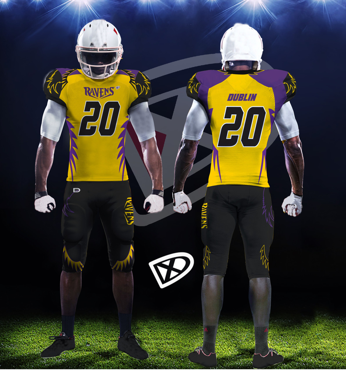 Fully Custom Game Football Uniforms - Design examples