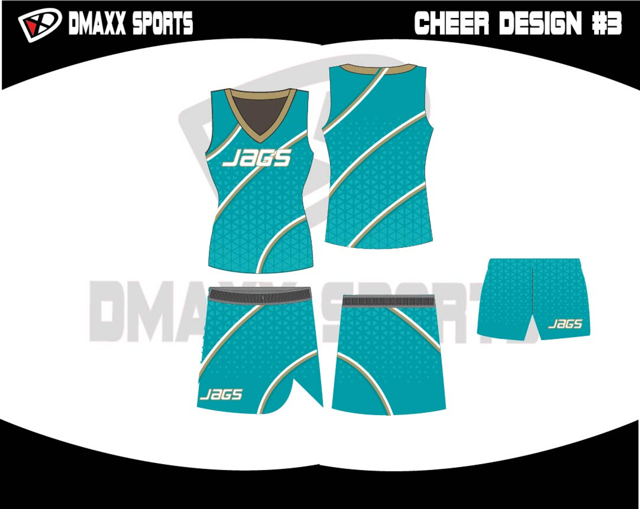 3 piece Cheer Uniforms - Sleeveless top, Skirt, and Under Shorts - Dmaxx  Sports