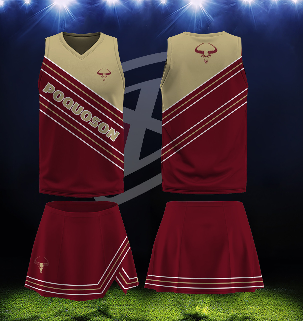 3 piece Cheer Uniforms - Sleeveless top, Skirt, and Under Shorts - Dmaxx  Sports