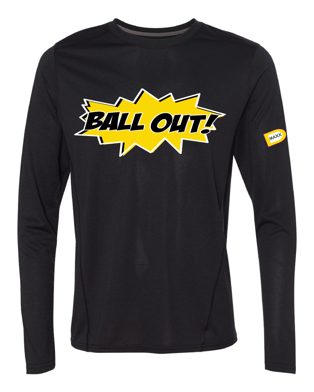 "BALL OUT" POW LONG SLEEVE - Black Performance  TEE