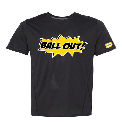 "BALL OUT" POW SHORT SLEEVE - Black Performance  TEE