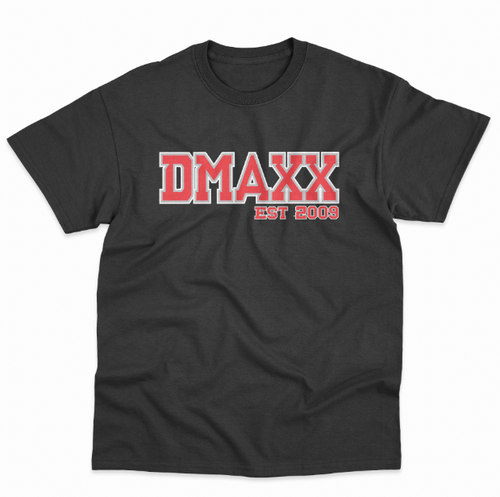 DMAXX Est 2009 - Black with red, gray,  white print