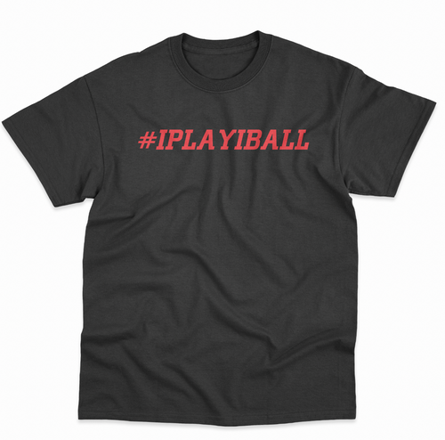 #IPLAYIBALL - Black tee with Red print