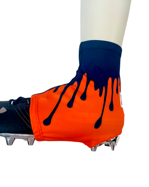 Drip Spats (cleat cover) navy blue and orange