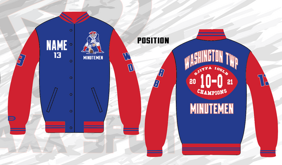 Washington  Township Minutemen  105LB  Jacket - Leather Sleeves