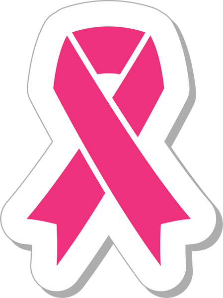 sheet of 30 - Breast Cancer Awareness Ribbon Helmet Decals - Size 2" x 1 3/4"   