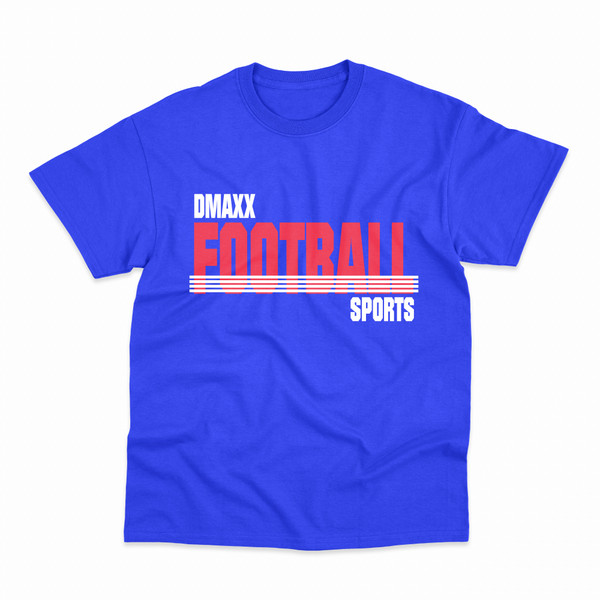 DMAXX FOOTBALL TEE - Royal blue with red and white print