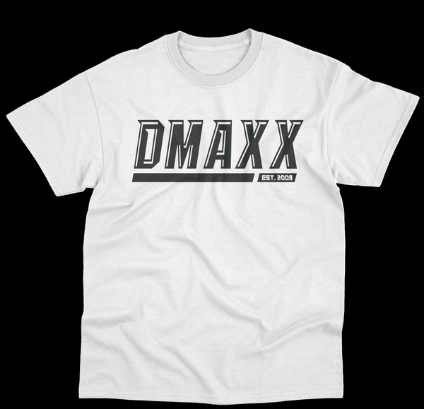 DMAXX Racer Tee - White with Black print