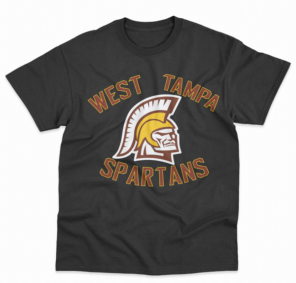 WEST TAMPA SPARTANS FAN SHIRT - UNISEX - BLACK TEE