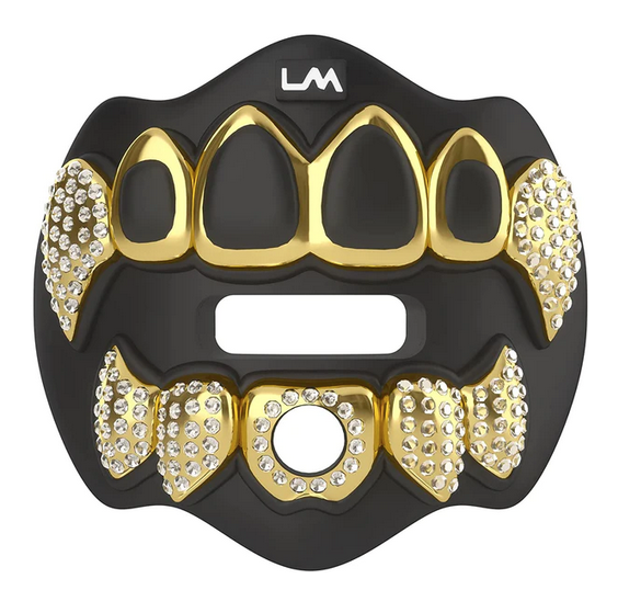 【特価】Loudmouth3Dクローム グリルズブリン ホワイト／ゴールド Amazon.com: Loudmouth Football Mouth Guard - 3D Chrome