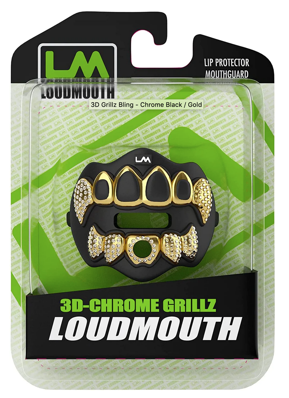 【特価】Loudmouth 3Dクローム グリルズ　ブラック／シルバー LOUDMOUTH 3D-CHROME GRILLZ - Dmaxx Sports