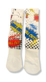 White Ball Out Sock - crew length