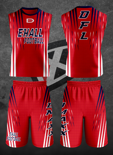 Flag Football -7ON7 Short Sleeve Compresson shirts and shorts set