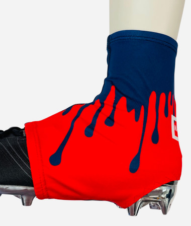 Drip Spats (cleat cover) navy blue and red