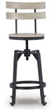 Karisslyn - Whitewash / Black - Swivel Barstool (Set of 2)