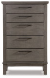 Hallanden - Gray - Five Drawer Chest