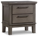 Hallanden - Gray - Two Drawer Night Stand